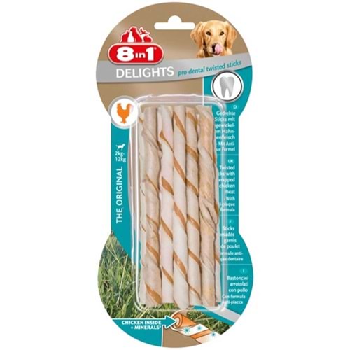 8in1 Delights Pro Dental Köpekler için Ağız Bakım Çubuğu 10 Adet 55GR