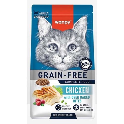 Wanpy Tahılsız Tavuklu Yetişkin Kedi Maması 1,5 kg