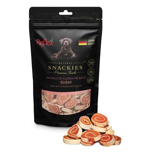 Reflex Snackies Tavuklu ve Balıklı Sushi Köpek Ödül Maması 90gr
