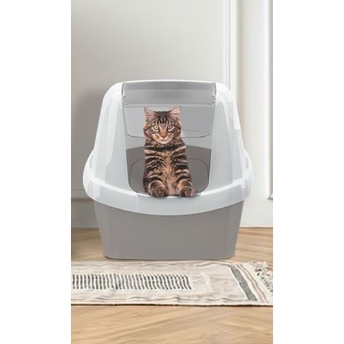 Imac Maddy Kapalı Kedi Tuvaleti Bej/beyaz 65x47,5x47,5cm