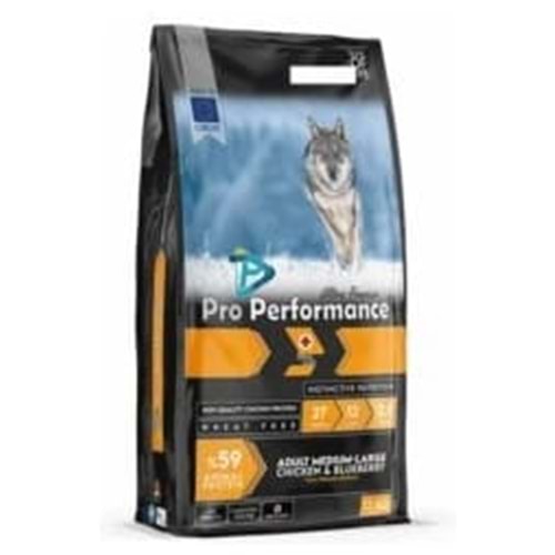 Pro Performance Ultra Premium Tavuk Etli ve Yaban Mersinli 12 kg Orta ve Büyük Irklar için Yetişkin Köpek Maması