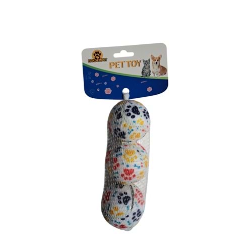 3 LÜ PATİ DESENLİ TOP 6,5 CM