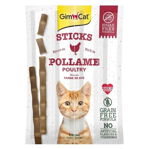 GimCat Sticks Tavuklu Ve Ciğerli Kedi Ödül Çubukları 4lü 20gr