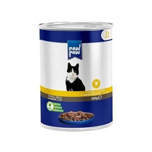 Paw Paw Jelly Tavuklu Yetişkin Kedi Konserve Maması 400 Gr
