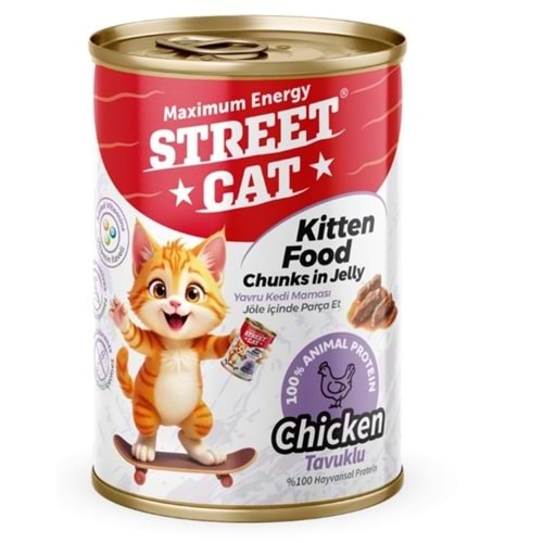 STREET CAT CHUNKS İN JELLY TAVUK ETLİ KİTTEN KEDİ KONSERVE 400GR