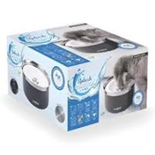 M-Pets Splash Control Metal Su Kabı 3,7 Litre Black