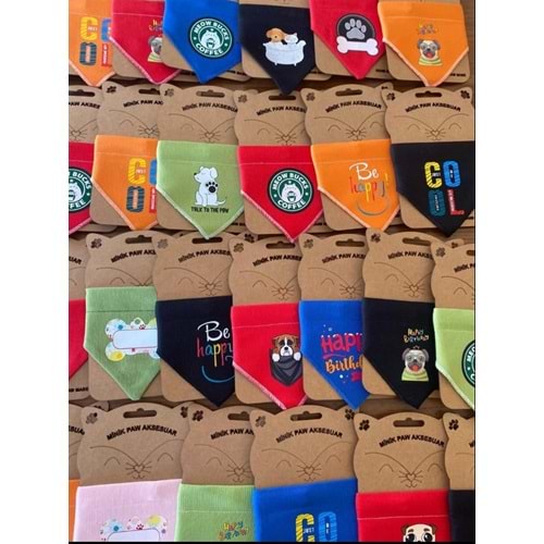 Yazı Baskılı Karışık Renkli Fular