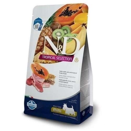 N&D Tropical Selection Kuzu Etli ve Tropikal Meyveli Mini Irk Yetişkin Köpek Maması 1,5kg