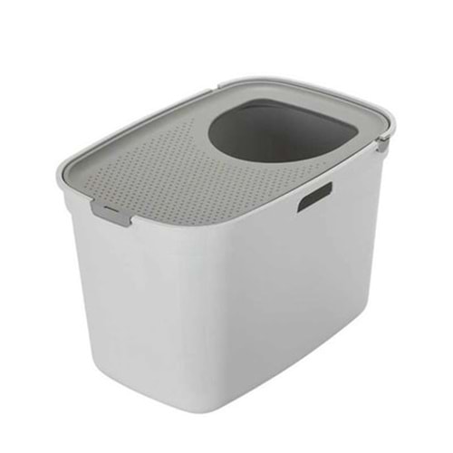 Moderna Top Cat Üstten Girişli Kapalı Kedi Tuvaleti Gri