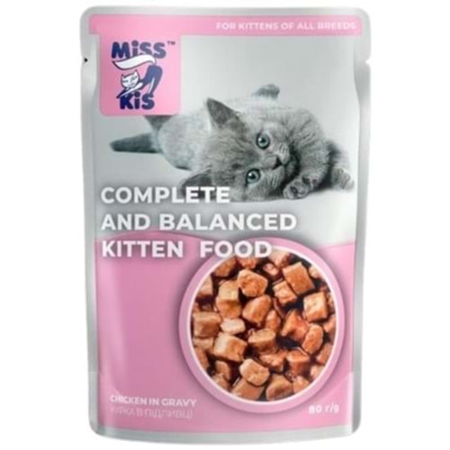 Miss Kis Premium Pouch Tavuklu Yavru Kedi Konservesi 80 gr