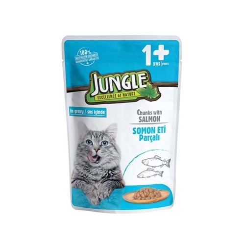Jungle Somonlu Pouch Yetişkin Kedi Maması 100 gr