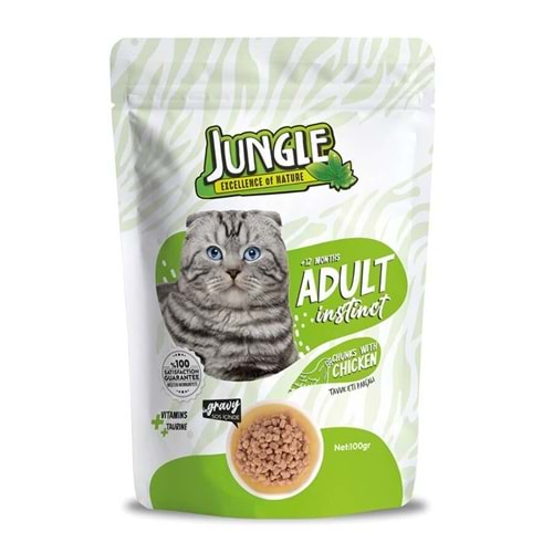 Jungle Pouch Kedi Tavuklu Jöleli Yaş Mama 100 gr.