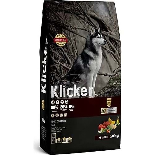 Klicker Kuzu Etli 500 gr Yetişkin Köpek Maması