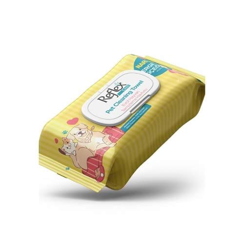 Reflex Care Nergis Kokulu Kedi ve Köpekler için Çok Amaçlı Hijyenik Temizleme Mendili (50'li)