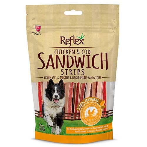 Reflex Tavuklu Balıklı Dilim Sandviç Köpek Ödülü 80 Gr