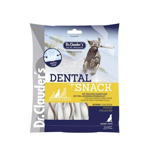 Dr.Clauder's Dental Snack Sığır Derili ve Tavuklu Orta Irk Köpek Ödül Maması 170gr