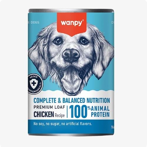 Wanpy Tahılsız %100 Tavuk Etli Köpek Konservesi 375 gr