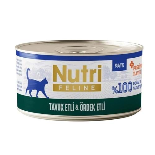Nutri Feline Tavuk ve Ördek Etli Tahılsız Kedi Konservesi 70 Gr