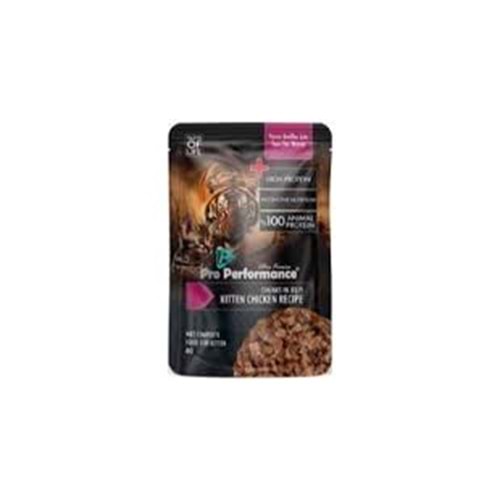 Pro Performance Pouch Kitten Chicken & Egg Recipe Chunk In Jelly Tavuklu ve Yumurtalı Yavru Kedi Yaş Maması 85 Gr