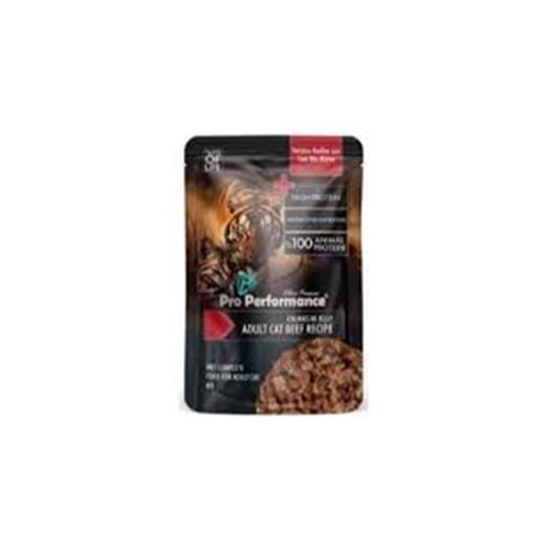 Pro Performance Pouch Adult Beef Recipe Chunk In Jelly Sığır Etli Yetişkin Kedi Yaş Maması 85 Gr
