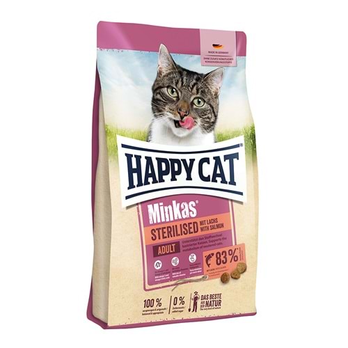 Happy Cat Minkas Kısırlaştırılmış Somonlu Kedi Maması 4 Kg