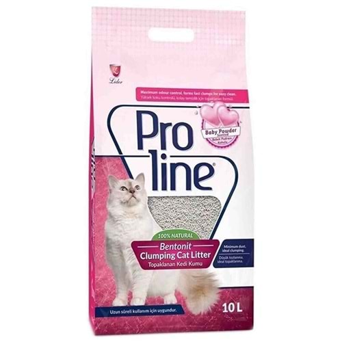 Proline Bebek Pudrası Kokulu Bentonit Kalın Taneli Kedi Kumu 10lt
