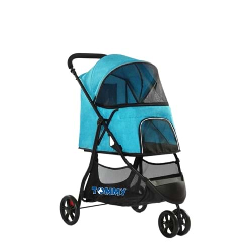 Tommy Evcil Hayvan Arabası Turkuaz 74.5*52.2*98cm Max 15kg