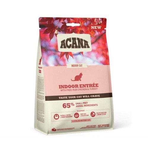 Acana Indoor Entree Hairball Control Tavuklu ve Hindili Kısırlaştırılmış Kedi Maması 340GR