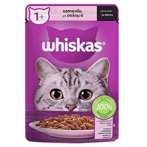 Whiskas Pouch Sos İçinde Somonlu Yetişkin Kedi Konservesi 85gr