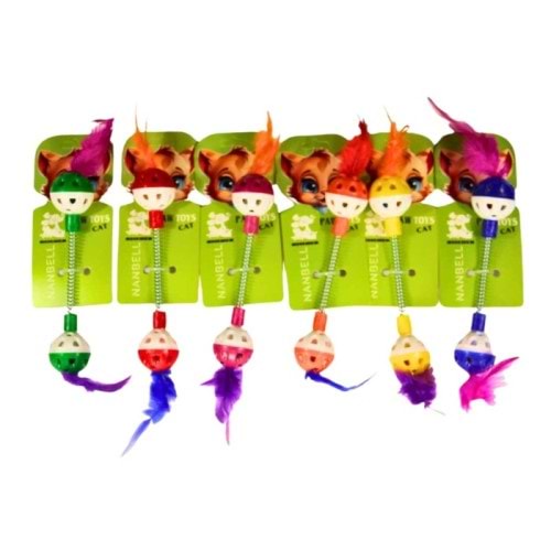 Ans Yaylı Tüylü Zilli Kedi Oyuncağı