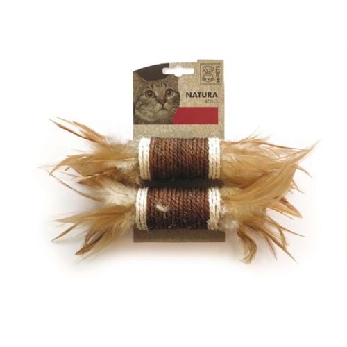 M-Pets Natura Roll Hasır Kedi Oyuncağı 24x4,5cm (2'li)