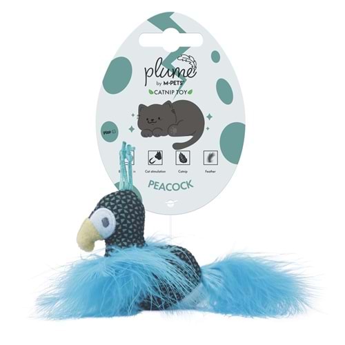 M-Pets Plume Peaock Catnipli Kedi Oyuncağı Mavi