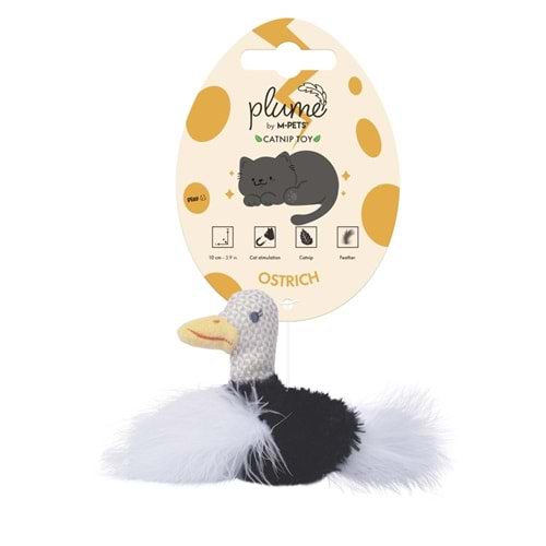 M-PETS PLUME OSTRİCH CATNİPLİ KEDİ OYUNCAĞI WHİTE