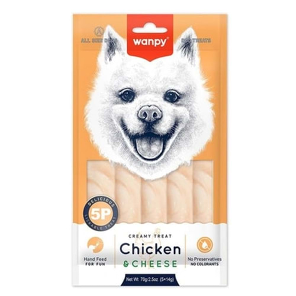 Wanpy Tavuklu&Peynirli Krema Köpek Ödülü 5X14 Gr