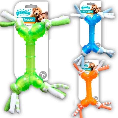 Pawise Toss Tugger Diş Değişimine Yardımcı Diş Bakım Köpek Oyuncağı 28cm (Karışık Renkli)