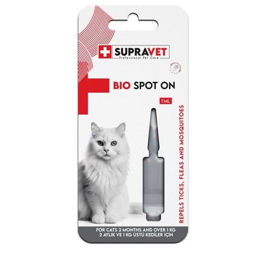 Supravet Kedi Deri ve Tüy Bakım Yağı Bit Pire Kene Dış Parazit Ense Damlası