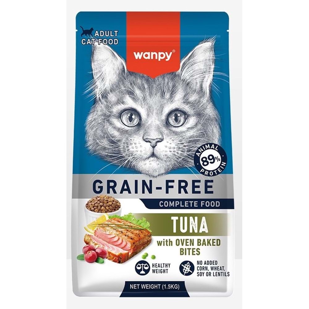 Wanpy Tahılsız Ton Balıklı Yetişkin Kedi Maması 1,5 kg