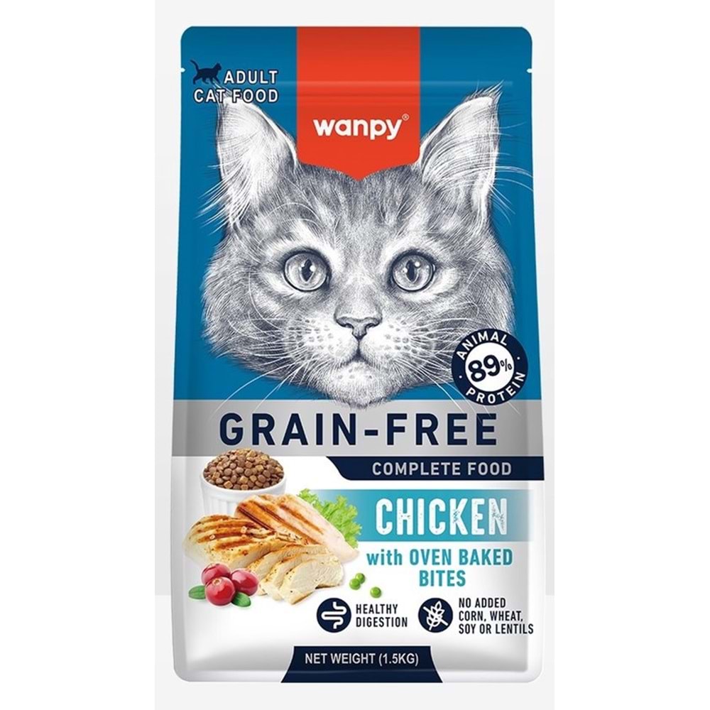 Wanpy Tahılsız Tavuklu Yetişkin Kedi Maması 1,5 kg