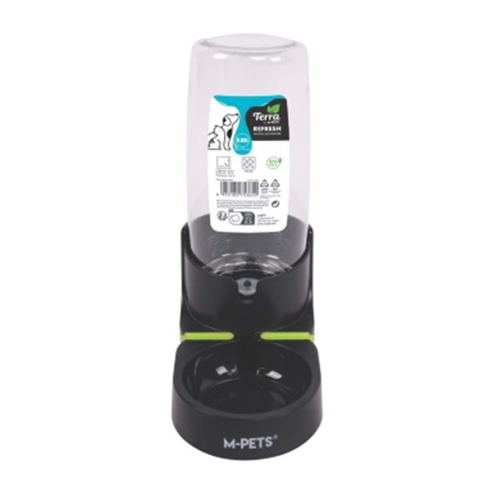 M-PETS REFRESH SMALL HAZNELİ SU KABI 0,85L BLACK