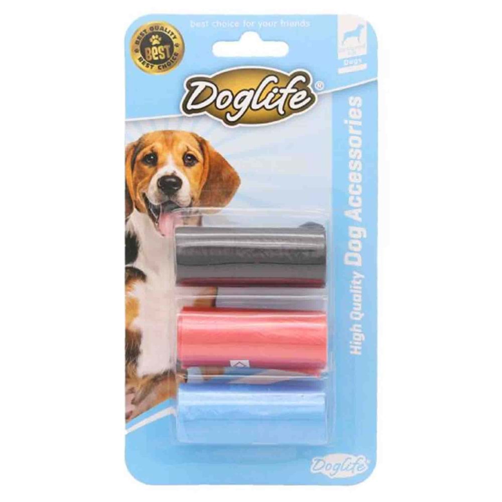 Doglife Renkli Köpek Dışkı Poşeti (3'lü)