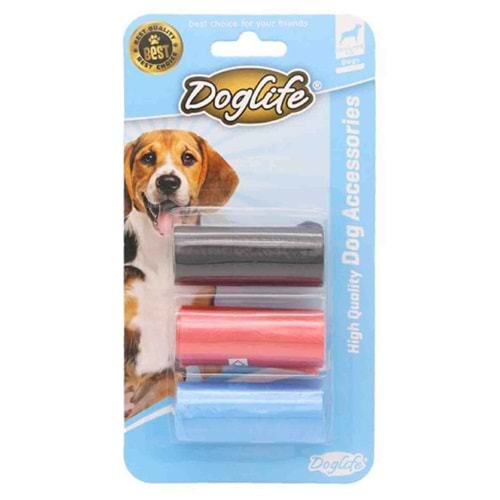 Doglife Renkli Köpek Dışkı Poşeti (3'lü)