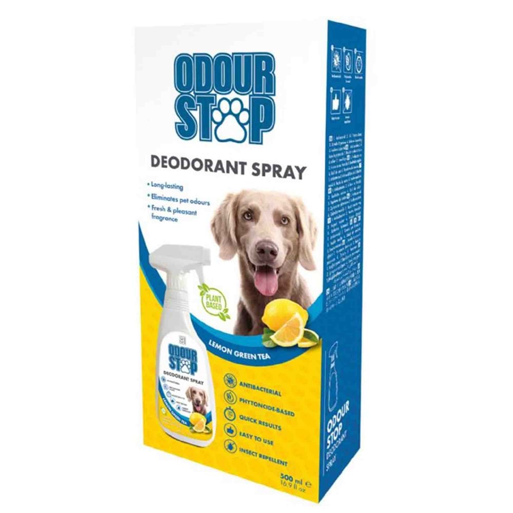 M-Pets Odour Stop Limon ve Yeşil Çaylı Deodorant Sprey 500ml