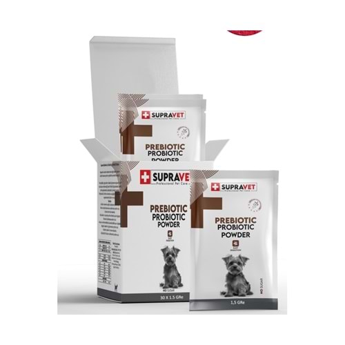 Supravet Toz Probiyotik + Prebiyotik Köpek Bağışıklık Sistemi Güçlendirici 1.5 GR. 1Adet