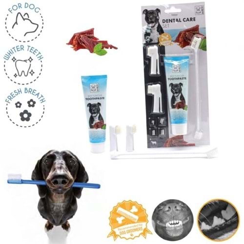 M-Pets Köpekler İçin Biftekli Diş Fırçalama Seti 31,5x14x4cm