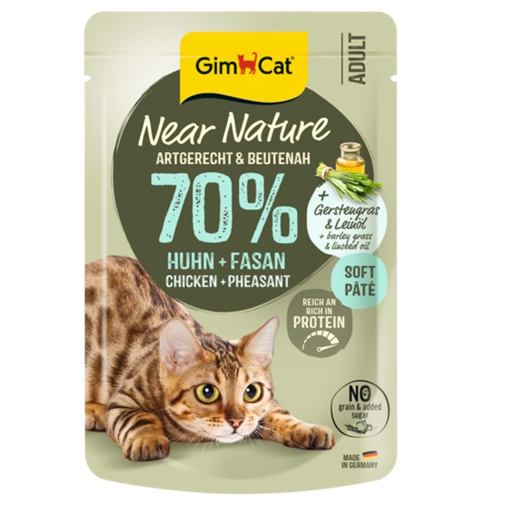 Gimcat Near Nature Tavuklu&Sülün Etli Kedi Maması 85 Gr