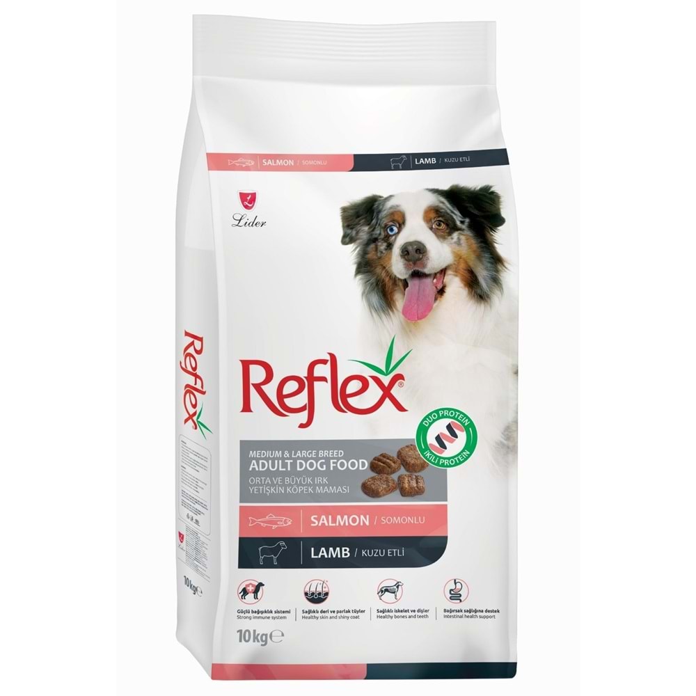 Reflex Duo Proteinli Somonlu ve Kuzu Etli Orta ve Büyük Irk Yetişkin Köpek Maması 10kg