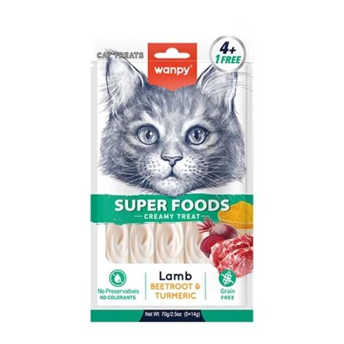 Wanpy Kedi Ödülü Kuzu Etli Pancar & Zerdeçallı 14 Gr X 5 Li