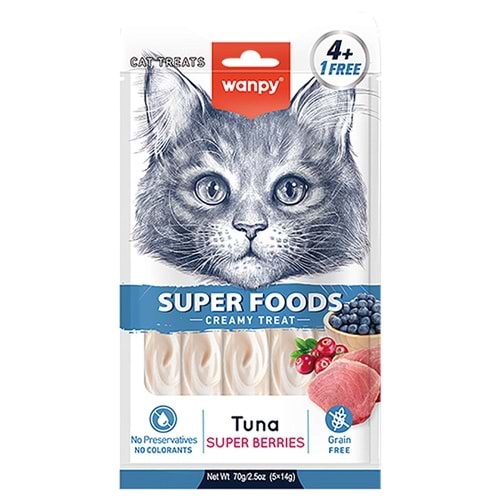 Wanpy Kedi Ödülü Ton Balıklı Yaban Mersini & Kızılcıklı 14 Gr X 5 Li
