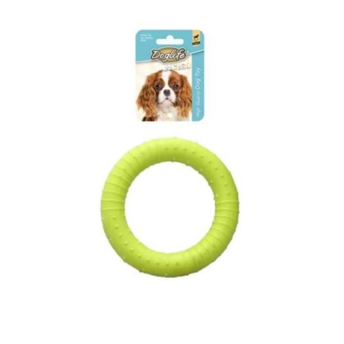 Doglife Kauçuk Ring Yuvarlak Yavru Köpek Oyuncağı 8cm (Karışık Renkli)