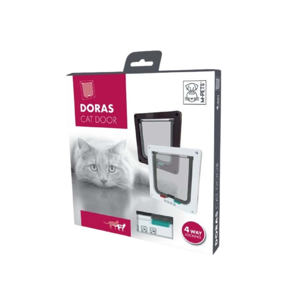 M-Pets Doras Kedi Kapısı 4 Yollu Beyaz